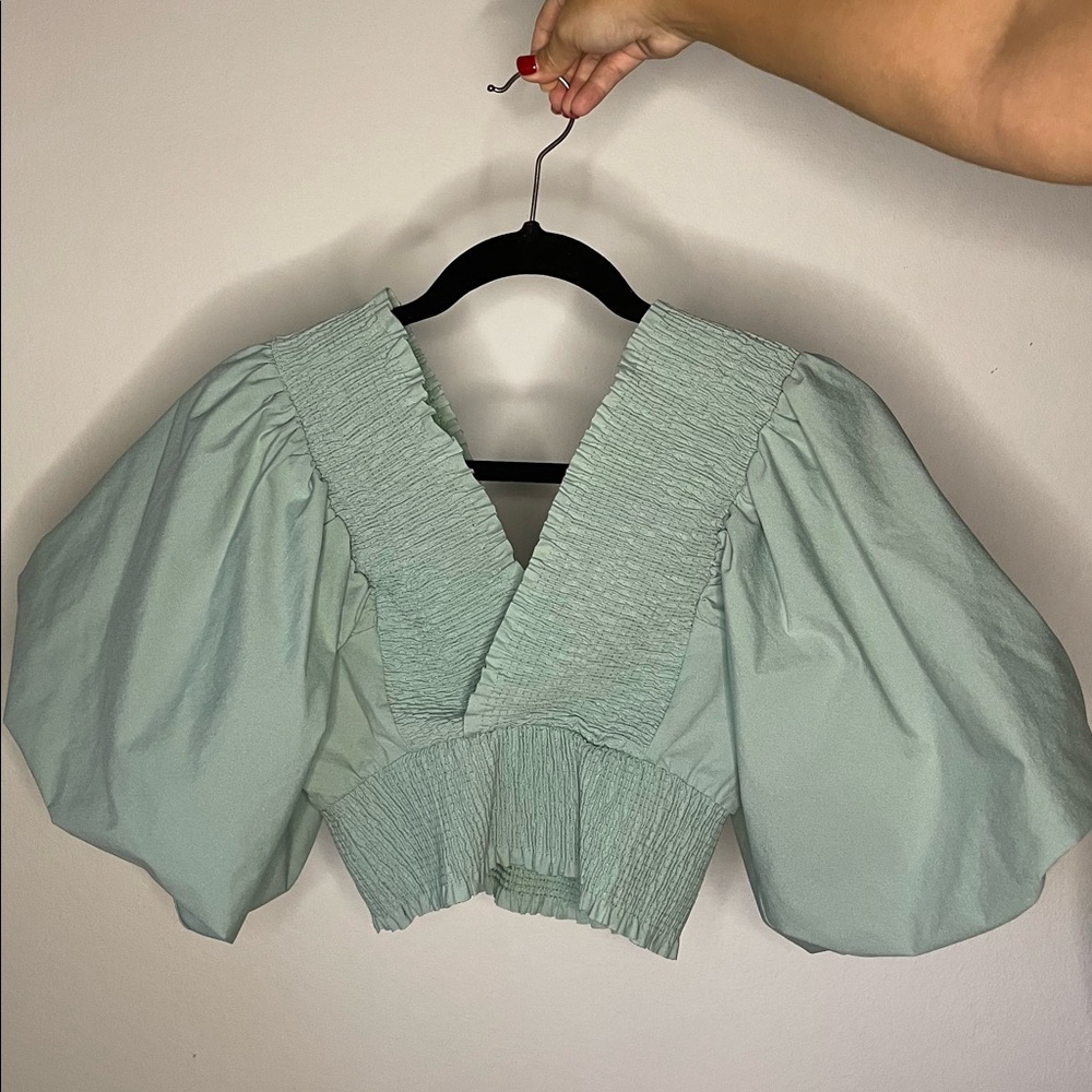 ZARA Puff Sleeve Crop Top
